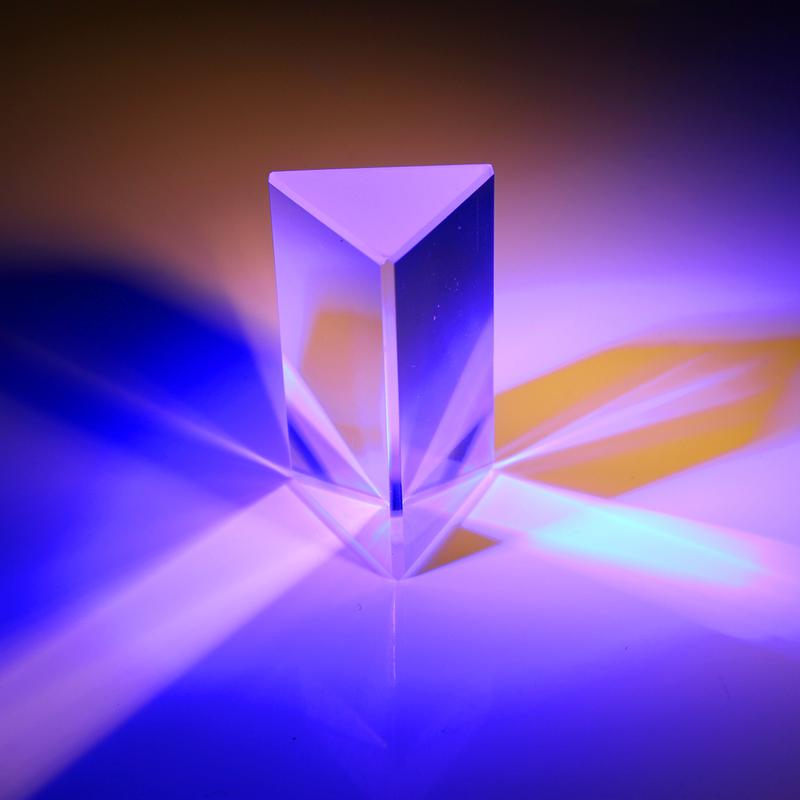 Optical Glass Acrylic Triangular Prism Physics Teaching Light Spectrum 30*30*30mm * 150mm