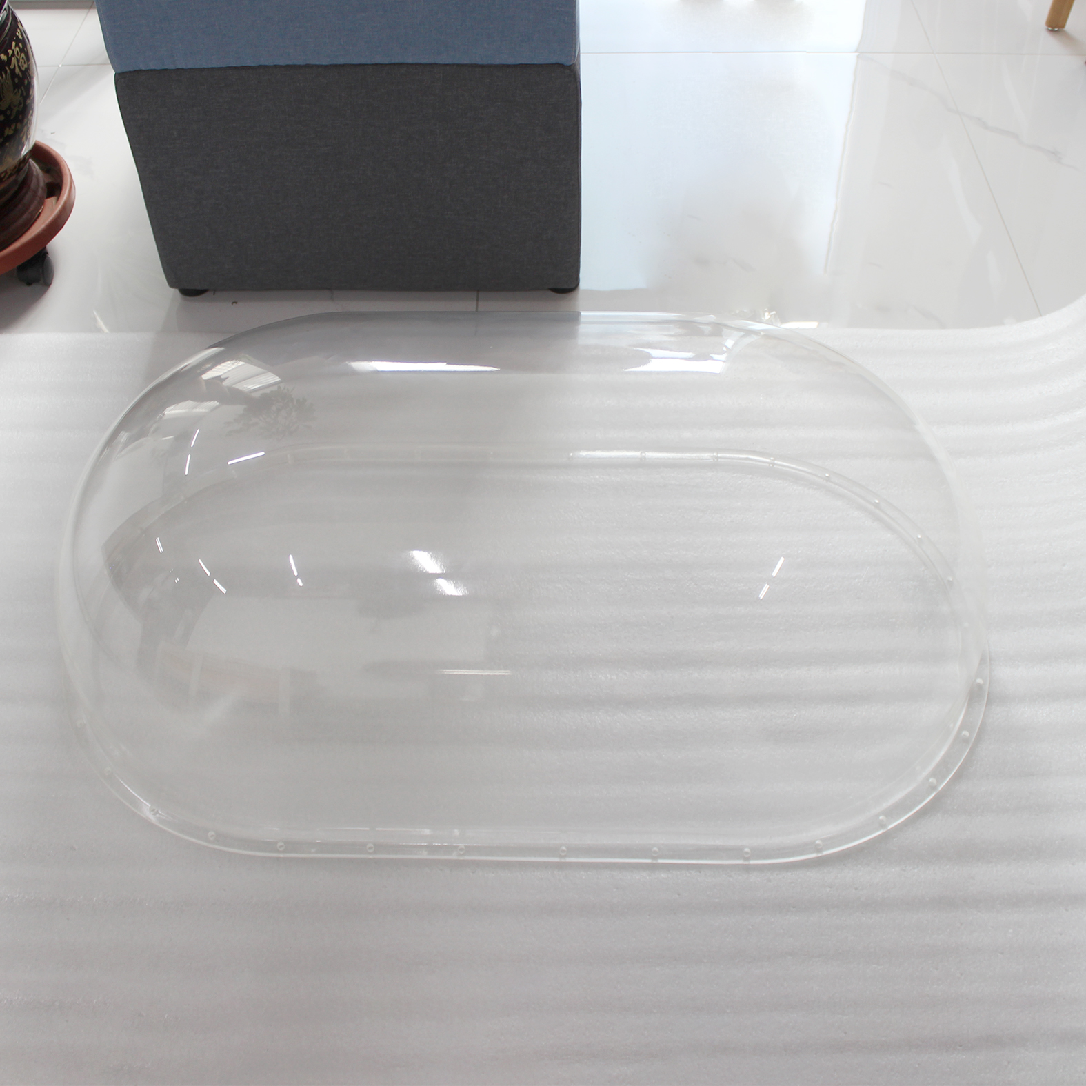 Custom Made Transparent Plastic Hemispherical Half Ball Shape Cover Acrylic Dome with Flange