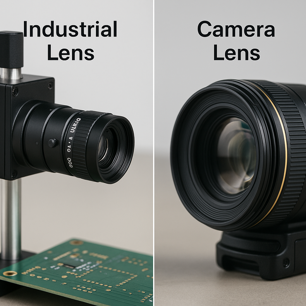 Rugged industrial lens in factory automation system